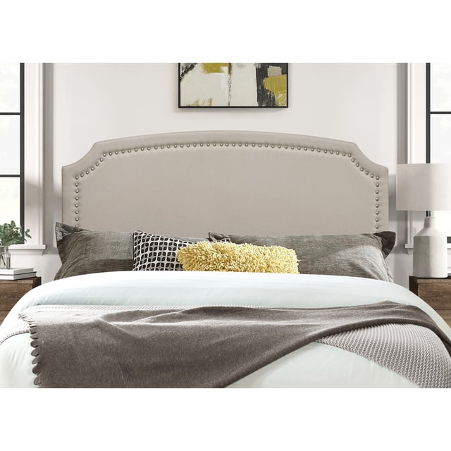 HMD Tête de Lit Rembourrée Cora pour Lit Simple, Gris Chaud
