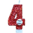 thumbnail image 2 of Baseball Glitter Birthday Cake Candle, Number Topper Decor for Sports Themed Party, 2 of 4