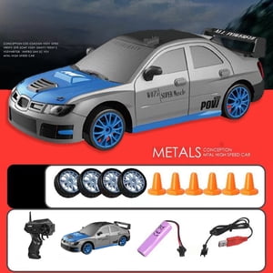 Riforla 1:24 Échelle Haute Vitesse 4WD RC Voiture de course 2.4 Jouet de drift à télécommande pour enfants et adultes Expérience de drivt réaliste Télécommande Voiture Bleu