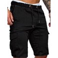 thumbnail image 2 of Men‘s Cargo Sports Short Pants Casual Slim Fit Solid Drawstring Elastic Waist Shorts With Pockets, 2 of 6