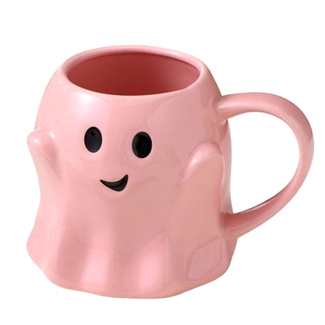 Maytalsory Ghosts Ceramic Coffee Mug For Halloween And Christmas Gifts Christmas Gift For Coffee Lover Family pink