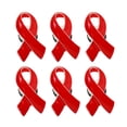 thumbnail image 1 of 6 Pcs Épingles Ruban Rouges Décoration Badge Ruban Rouge Broches pour Prévention du VIH, 1 of 8