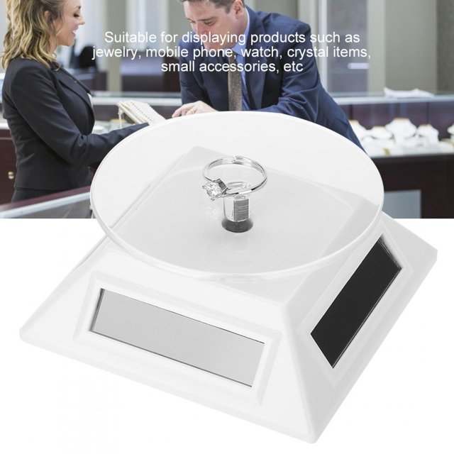 Qkiss Jewelry Showcase With Rotating Stand Solar Jewelry Turntable Rotating Display