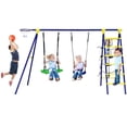 thumbnail image 1 of Gymax 5-In-1 Outdoor Kids Swing Set W/ Heavy Duty Swing Frame & Ground Stakes Backyard, 1 of 10