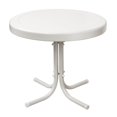 thumbnail image 1 of Crosley Furniture 19" x 22" Retro Metal Outdoor Backyard Patio Side Table, White, 1 of 5