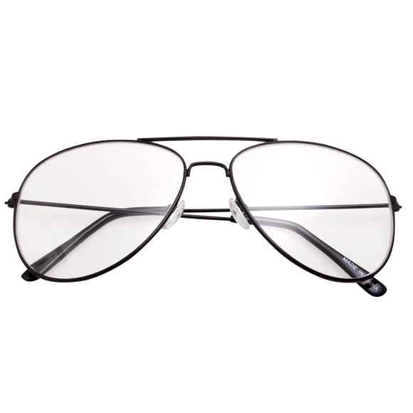 grinderPUNCH Lunettes Aviateur à Verres Transparents pour la Mode avec Protection UV Sans Ordonnance Monture en Métal