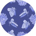 thumbnail image 1 of Ahgly Company Tapis d'Intérieur Ronds Transitionnels Bleu Ciel Lavables à la Machine, 4 Pieds Rond, 1 of 7