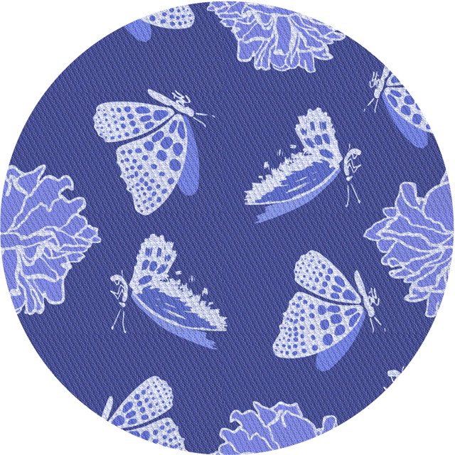 Ahgly Company Tapis d'Intérieur Ronds Transitionnels Bleu Ciel Lavables à la Machine, 4 Pieds Rond