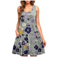 thumbnail image 2 of Ovzne Robes d'Été pour Femmes 2025 Robe d'Été Robe Décontractée pour Femme Dégradé Sans Manches Col Ras du Cou Robe à Imprimé Robe pour Femme Imprimée Liquidation, 2 of 5
