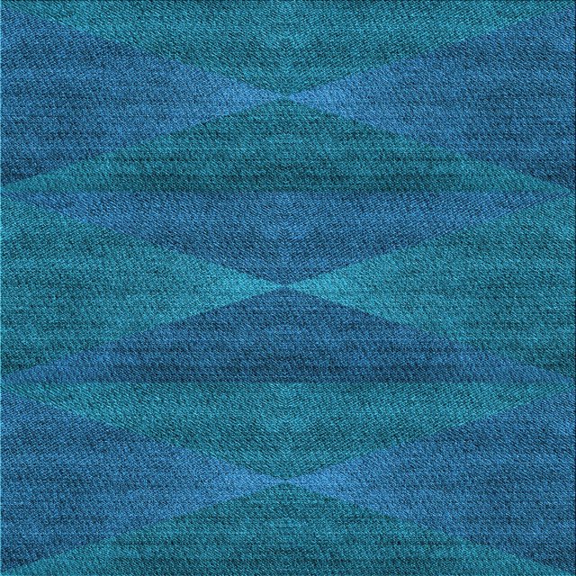 Ahgly Company Tapis d'Intérieur Lavable à la Machine, Carré, Transitionnel, Bleu Ciel Profond, Tapis de Zone, 5 Pieds Carré