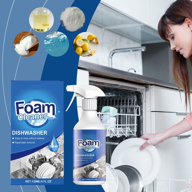 BAOPAI Multi-Effect Dishwasher Cleaner Spray for Household Small Dishwashers - Strong Degreasing Easy to Use Fresh Scent 4oz/120ml Capacity