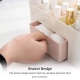 thumbnail image 3 of Makeup Organizer Wristwatch Storage Box with Drawer Case Desktop Sundries Container Cosmetics Brush Holder for Dorm Light pink, 3 of 9
