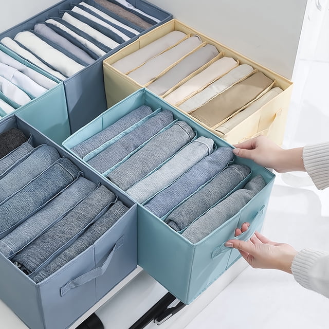 Aofa Wardrobe Clothes Organizer, Drawer Organizers For Clothing,Clothes Organizer For Folded Clothes,Mesh Storage Compartment Storage For Underwear Thin Jeans Pants T-Shirts Legging