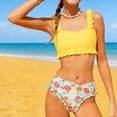 thumbnail image 2 of RXMEKW Two-Piece Swimsuit Set With Floral Print for Girls, Kids' Ruffle Bikini, UPF 50+ Sun Protection, Soft Stretch Fabric for Beach and Pool, 2 of 7