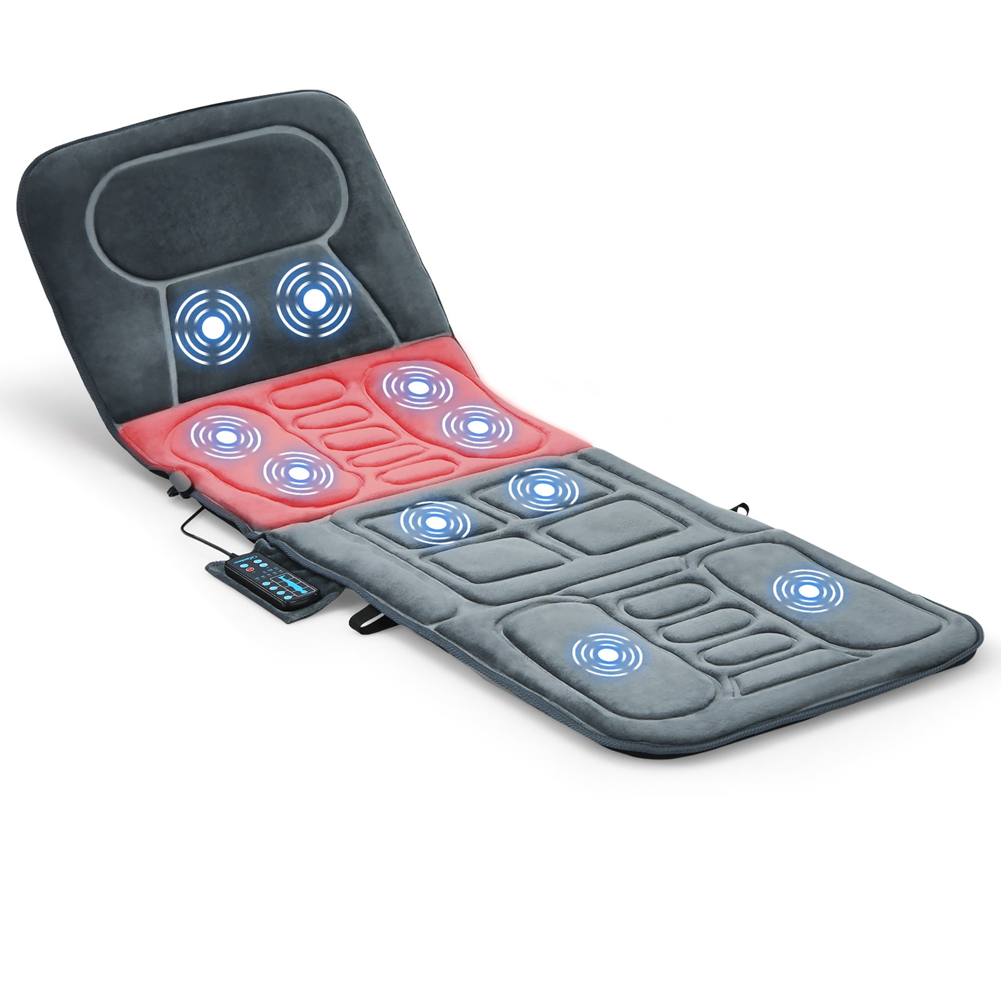 Costway Foldable Massage Mat Full Body Massager w/ Heat & 10 Vibration Motors