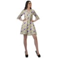 thumbnail image 3 of Moomaya Robe Courte à Cordon Imprimée en Poly-Crêpe Grande Taille Robes Chemise pour Femmes, 3 of 4