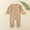 thumbnail image 4 of EGNMCR Rompers pour Enfants Tout-Petits Garçons Filles Mode Confortable Couleur Unie Fermeture Éclair Manches Longues Ramper Kid Rompers, 4 of 5