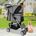 thumbnail image 2 of NiamVelo Poussette pour Chien à 4 Roues, Poussette Pliable pour Animal, Poussette pour Chien et Chat, Poussette de Voyage Pliante Légère avec Porte-Gobelets et Panier de Rangement pour Petits et Moyens Chiens, Gris, 2 of 8