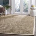 thumbnail image 1 of Safavieh Natural Fiber Collection NF114J Border Basketweave Seagrass Area Rug, 9' x 9' Square, Ivory, 1 of 6