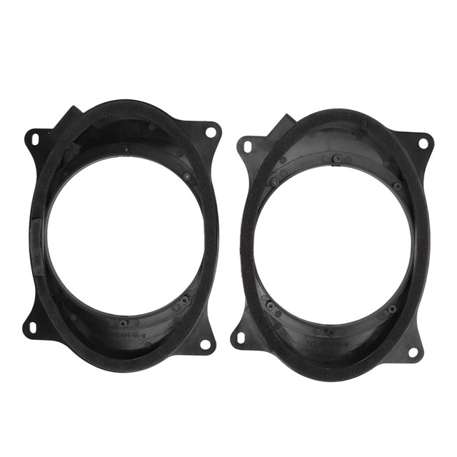 Door Speaker Adapter Bracket Rings, 2Pcs 6.5inch Black Door Speaker Adapter Spacer Rings with 2 Wire Harness Replacement for Levin