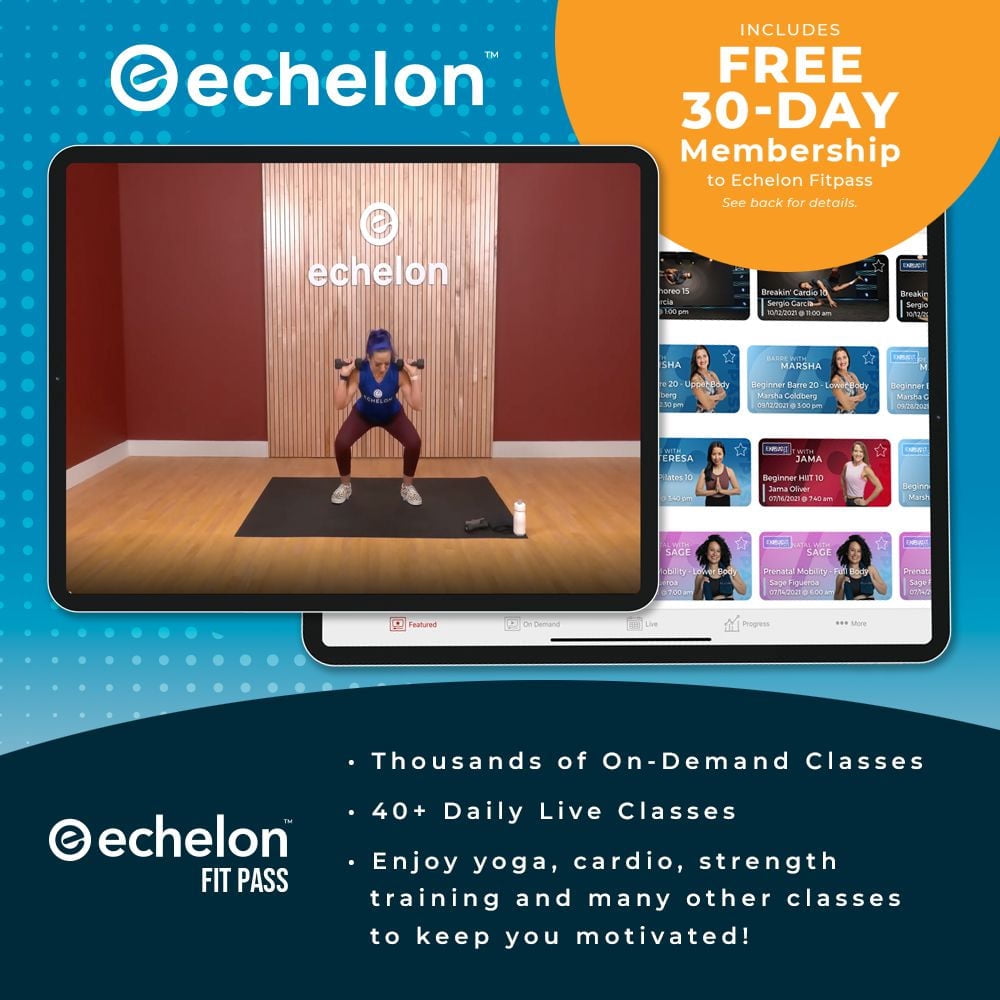 FitNation Slimline Pro Folding Walking Treadmill and FREE 30-day trial of Echelon FitPass membership