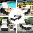 thumbnail image 4 of Costway2 PCS Chaise Longue en Rotin PE avec Accoudoirs Inclinable Coussin Réglable, 4 of 10