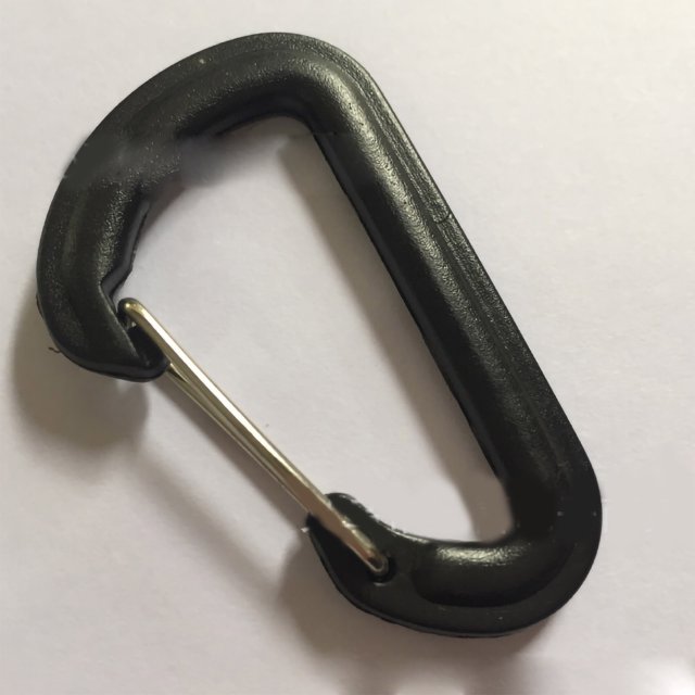 Carabiner D Shape Carabiner Easy Connection Small Light Black Plastic Quick Hook for Mountain Climbing