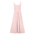 thumbnail image 4 of VEKDONE Mode Femme Été Uni Sans Manches V-Nevk Fendue Décontractée Dentelle Patchwork Robe Rose G, 4 of 8