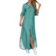 thumbnail image 1 of Ketyyh-chn99 Robes d'Été pour Femmes Robe d'Été Robes pour Femmes Robe d'Été Manches à Volants Ample Fluide Plissée Mini-Robe Vert Menthe,3TG, 1 of 5