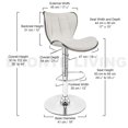 thumbnail image 4 of Bronte Living Leatherette Bar Stool 360 Swivel, Adjustable Height 24" to 33" High Backrest, with Hard Floor Protection Rubber Band - Series Susan (Set of 2), 4 of 7