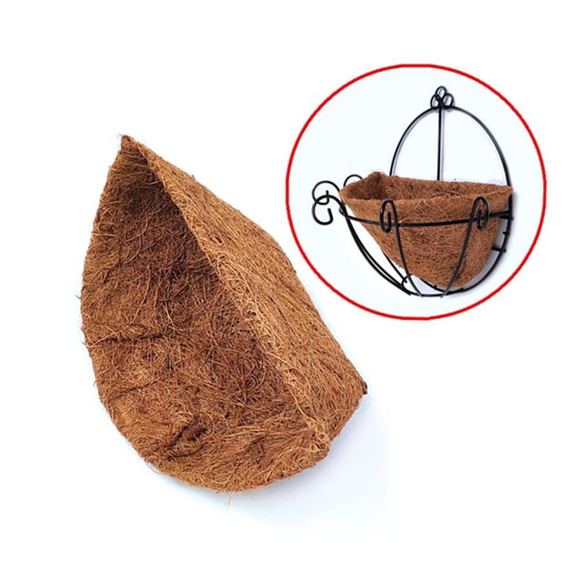 2 Pcs Demi-Pot de Fleurs en Fibre de Coco Doublure de Panier Suspendu