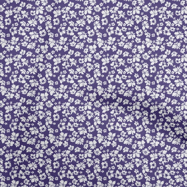 oneOone Cotton Flex Purple Fabric Floral Sewing Craft Projects Fabric Prints By Yard 40 Inch Wide