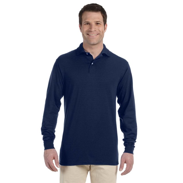 Jerzees Adult 5.6 oz. SpotShield Long-Sleeve Jersey Polo - 437ML