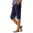thumbnail image 2 of Womens Casual Shorts Summer Drawstring Elastic Waist Comfy Shorts with Pockets, 2 of 5