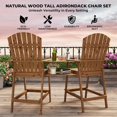 thumbnail image 4 of Bar Height Adirondack Chair Set - 2 Tall Outdoor Chairs with Connecting Table Tray, 4 of 7