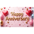 thumbnail image 2 of Happy Anniversary Backdrop Party Props Balloon Decorations Celebration Banner Photography Background Wedding Supplies, 2 of 4