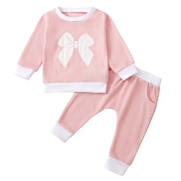 cfhntfmh Unisex Baby Boy Girls Fall Clothes Long Sleeve Toddlersweatshirt Pullover Tops Pants Infant Fall Winter Outfits