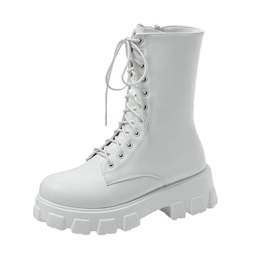 Kcodviy Women's Plus Size Boots Women's Mid Thick Heel Round Toe Women's Mid Motorcycle Short Boots Women's Mid Women's Mid Women's Mid