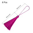 thumbnail image 2 of Unique Bargains 6.5' Silky Bookmark Tassels with Loop for DIY Craft Accessory, 8Pack Rose Red, 2 of 5