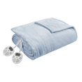 thumbnail image 1 of Serta 62x84" Polyester Fabric Microlight Heated Electric Blanket in Blue, 1 of 7