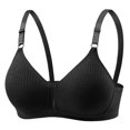 thumbnail image 1 of Birdeem Bras for Women Women Solid No-Wire Threaded Gathered Back Button Underwear Bra, 1 of 1