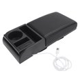 thumbnail image 2 of Coussin d'Accoudoir de Console Centrale de Voiture, Housse d'Accoudoir Réglable avec Porte-Gobelet et Port USB, Protecteur d'Accoudoir Universel en Cuir, Rallonge de Boîte de Rangement Auto, 2 of 7
