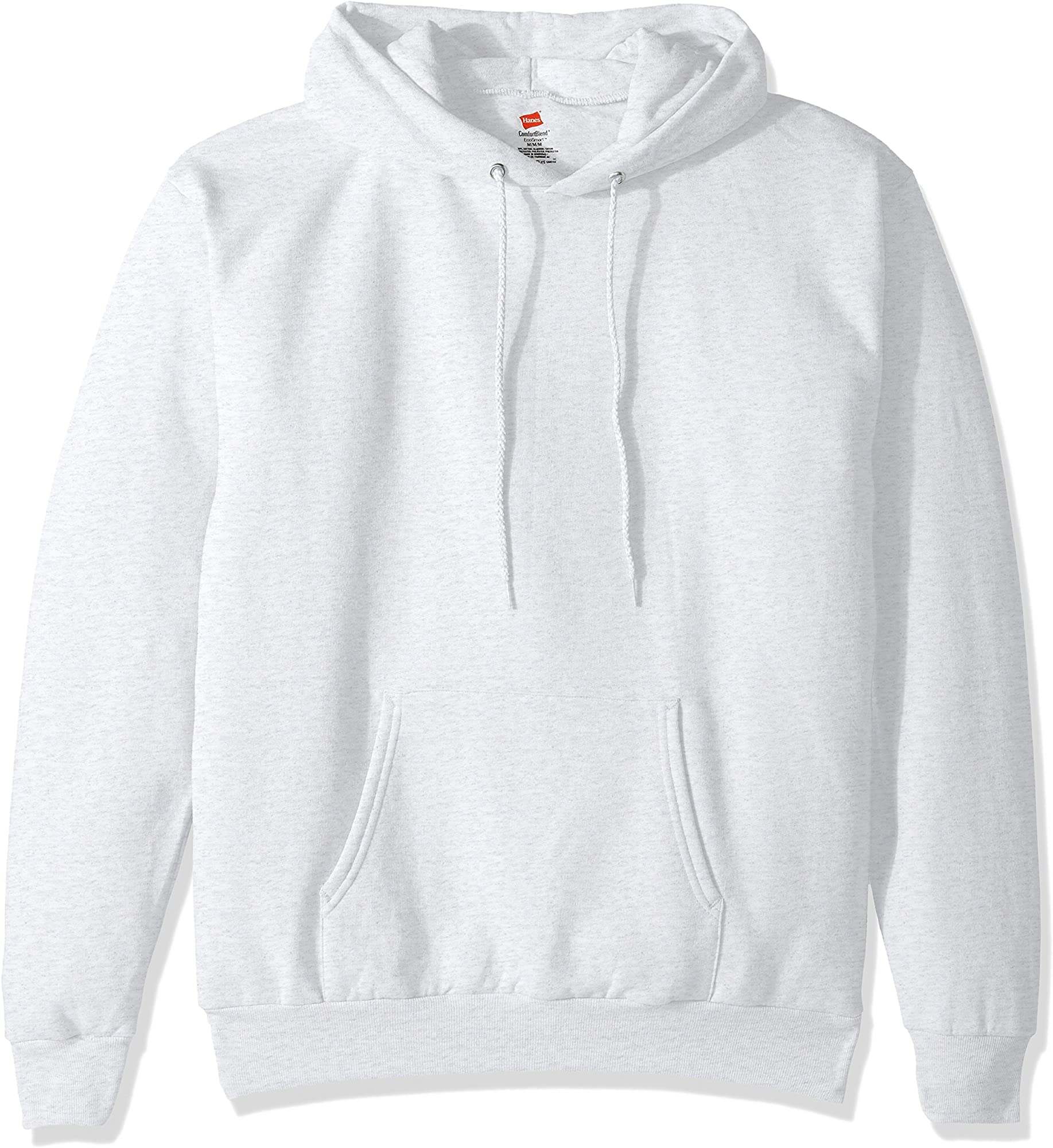 Hanes Mens ComfortBlend EcoSmart Pullover Hoodie Sweatshirt, M, Ash