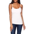 thumbnail image 2 of Hanes Womens Stretch Cotton Cami with Built-In Shelf Bra, L, White, 2 of 2