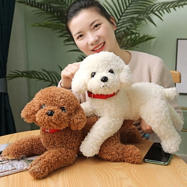 Lubelski Dog Doll Soft Lifelike Teddy Dog Stuffed Animal Exquisite Workmanship Cartoon Stuffed Doll Toy for Kids