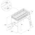 thumbnail image 3 of Lit mezzanine en métal avec bureau, 3 of 9