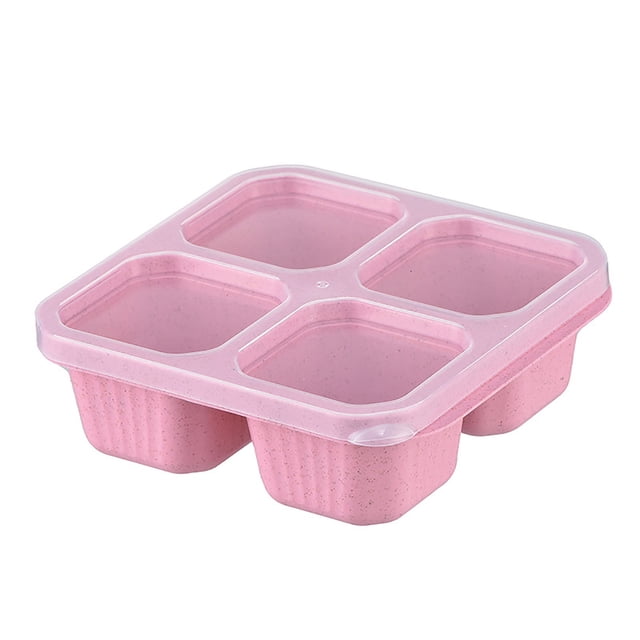 Binwennn 1PC Snack Containers Reusable Bento Snack 4 Compartments Meal Prep Lunch Containers For Kids Adults Divided Food Storage Containers For School Work Travel Lunch Boxes for Kids Stacking Pantry