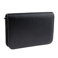 thumbnail image 2 of Leather Hair Barber Shear Hairdressing Holder Pouch Case Bag, Simple Classical Style Double Layered Design - Black, 26 x 17cm, 2 of 8