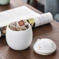 thumbnail image 3 of tredstone Ceramic Canisters For Neat And Tidy Kitchen Cute Cat Form Ceramic Tea Jars green 150ml 1Set, 3 of 6