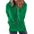 thumbnail image 1 of PEZHADA Économies d'Automne Chandail à Capuchon à Fermeture à Glissière Décontracté pour Femme, Veste Ouverte à l'Avant, Coupe Ample, Manteau à Manches Longues avec Cordon, Chandail à Capuchon avec Poche, Vert, 1 of 5